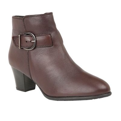 Lotus Red leather 'Genevieve' ankle boots